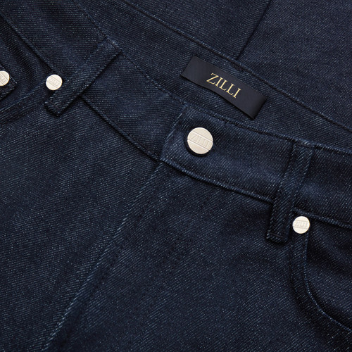 Blue raw denim, large fit