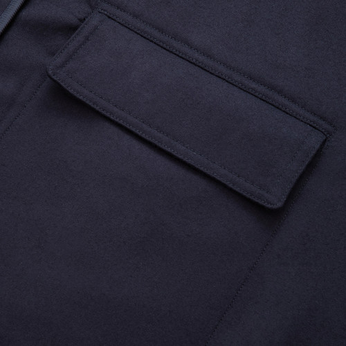 Dark blue overshirt, silk details "Coupled"