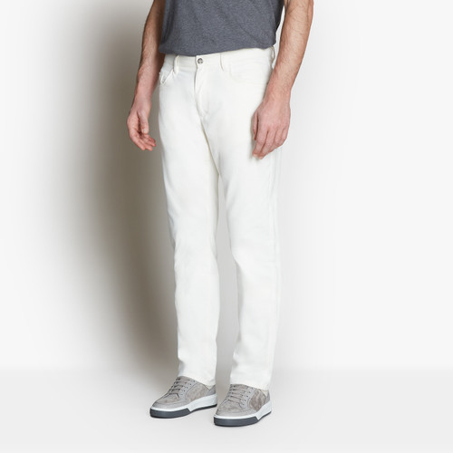 White jeans,slim fit, "ZILLI Letters"