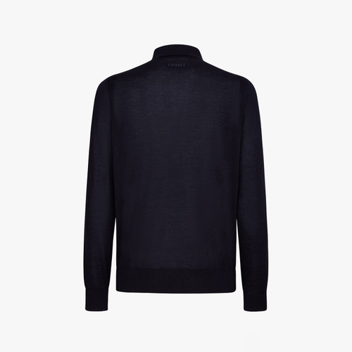 Dark navy zipped polo-shirt
