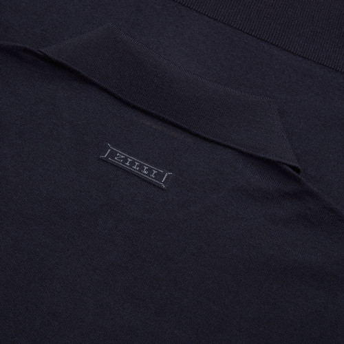 Dark navy zipped polo-shirt