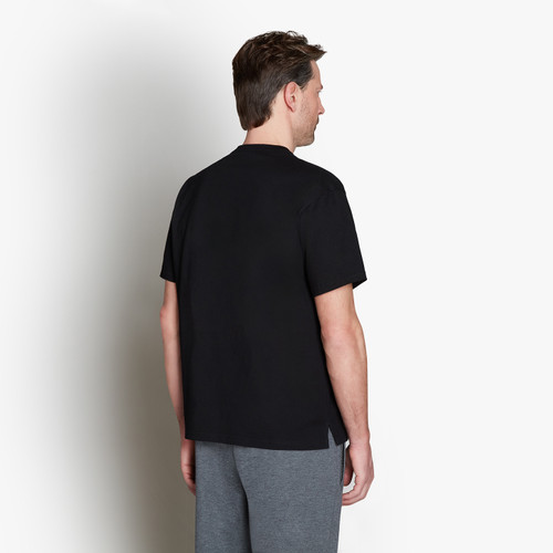 T-Shirt noir, broderie "ZILLI Lettering", motif imprimé "Northern lights".