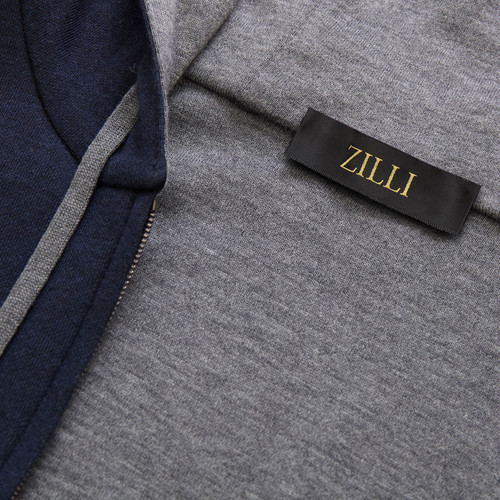 Dark navy blue and light grey bicolor jogging suit