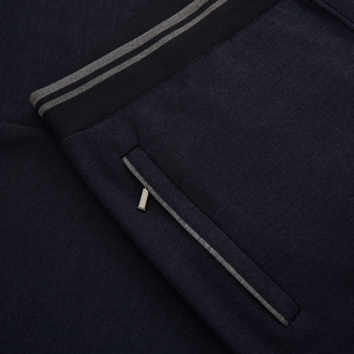 Dark navy blue and light grey bicolor jogging suit