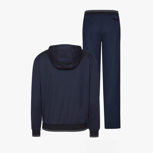 Dark navy blue and light grey bicolor jogging suit