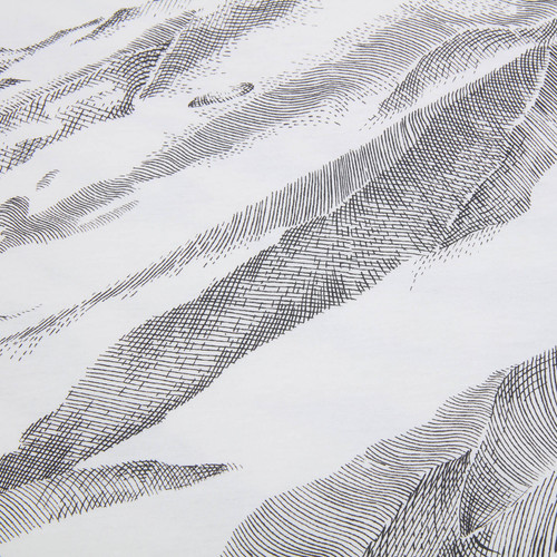 T-Shirt blanc, motif graphique "montagne" imprimé