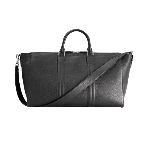 Sac de voyage noir à fermeture éclair et bandoulière, grand modèle "Travel Weekender". Sac de voyage noir à fermeture éclair et bandoulière, grand modèle "Travel Weekender".
