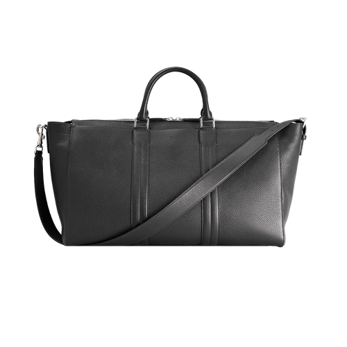 Black zippered travel bag with shoulder strap, large 'Travel Weekender' model