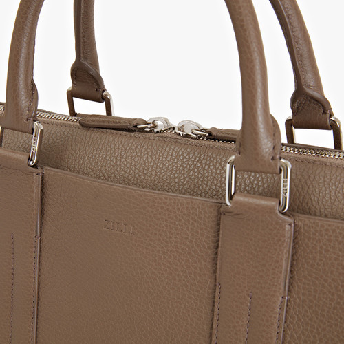 Clay zippered travel bag with shoulder strap, medium 'Travel Weekender' model