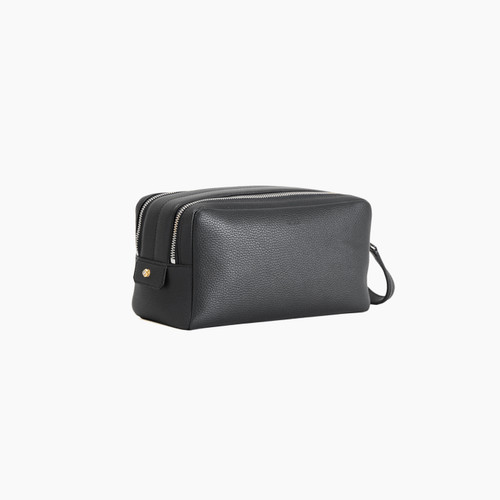 Black double zippered beauty case, "Travel Weekender" 