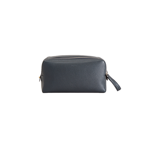 Blue navy double zippered beauty case, "Travel Weekender" 
