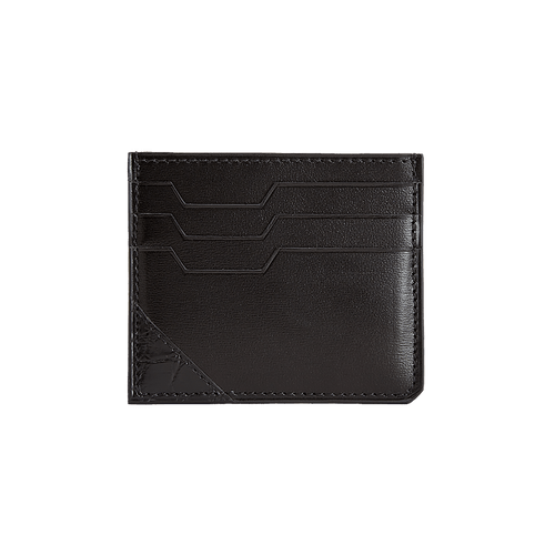 Black box calfskin and crocodile CC7 credit card holder Black box calfskin and crocodile CC7 credit card holder