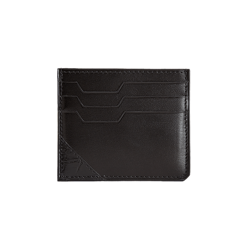 Black box calfskin and crocodile CC7 credit card holder