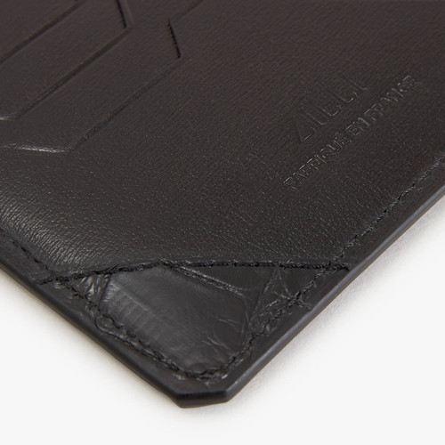 Black box calfskin and crocodile CC7 credit card holder Black box calfskin and crocodile CC7 credit card holder