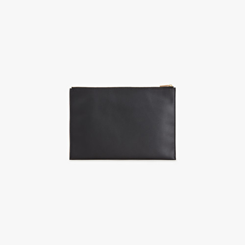Black zipped pouch, "Zilli Satin Brass"