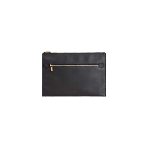 Black zipped pouch, "Zilli Satin Brass" Black zipped pouch, "Zilli Satin Brass"