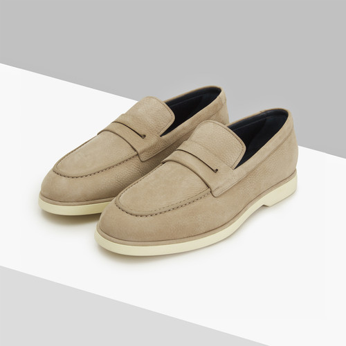 Taupe moccasins, "Laser Z"  Taupe moccasins, "Laser Z"