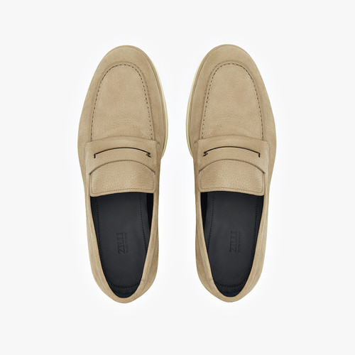 Taupe moccasins, "Laser Z" 