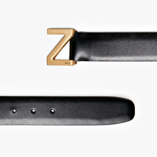 Black belt, 35mm, "Zed" buckle