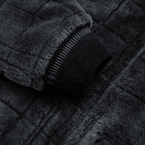 Light Charcoal Blouson, reversible shearling and cashmere, "Squared" 