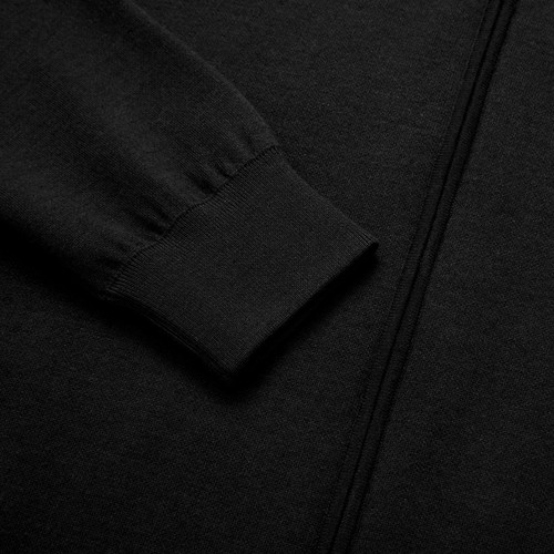 Black mock neck zipped cardigan, "Raglan" sweater