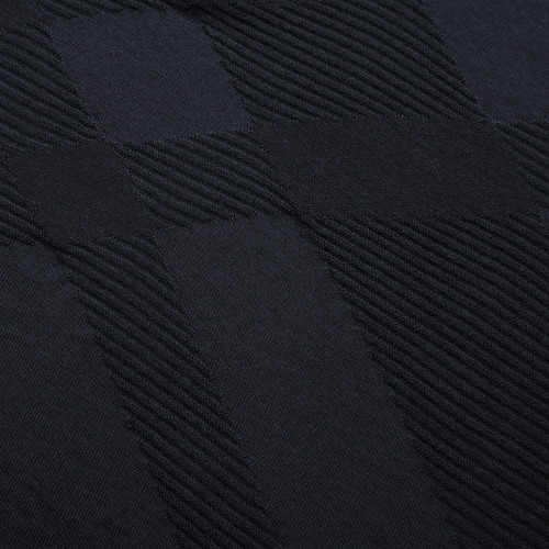 Dark Navy zip polo sweater, "Big Tartan"