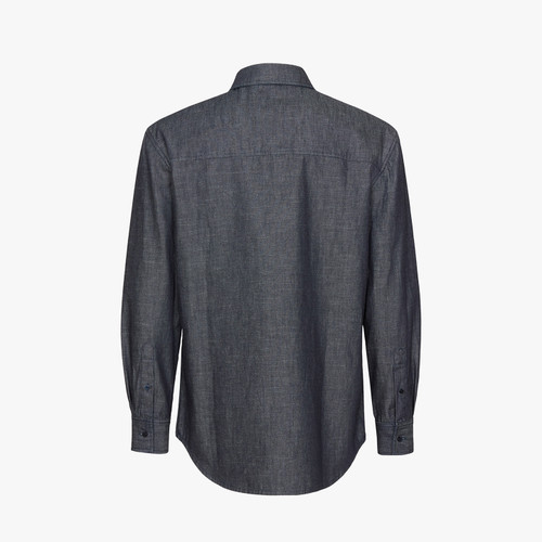 Dark navy denim shirt, "Zilli Geometric"