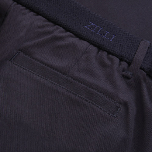 Blue navy knit pants, "Zilli Letters"