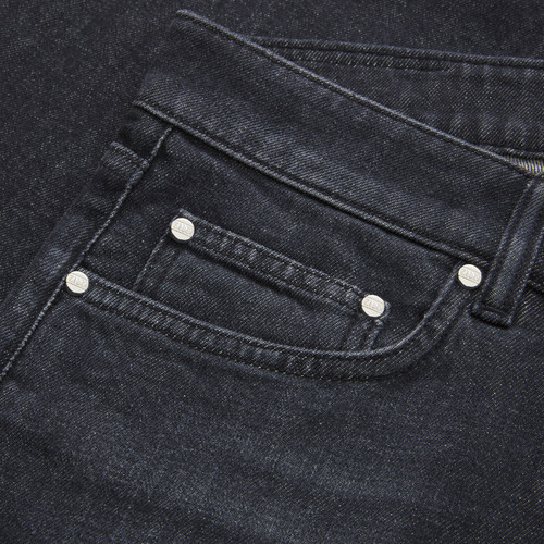 Dark charcoal jeans, "Triple stitching"