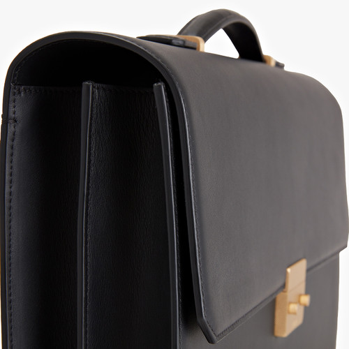 Black double compartment classic briefcase Black double compartment classic briefcase