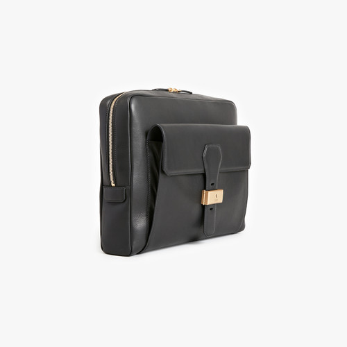 Black navy shopping bag, with shoulder strap