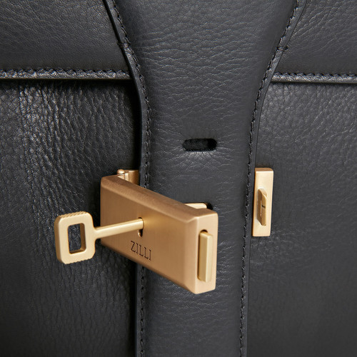 Black navy shopping bag, with shoulder strap