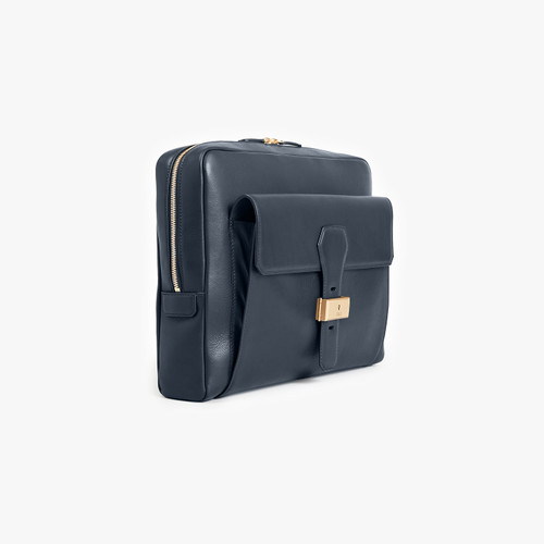 Blue navy shopping bag, with shoulder strap