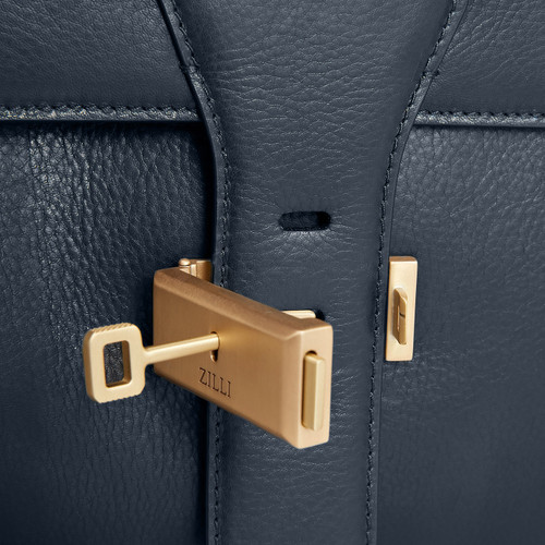 Blue navy shopping bag, with shoulder strap