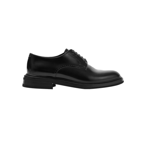 Black derbies, stitching details