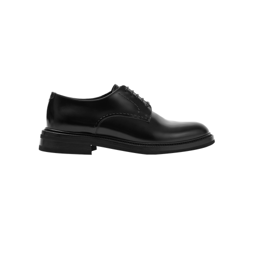 Black derbies, stitching details