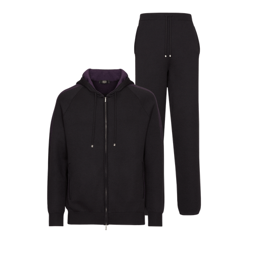 Black Jogging suit, "Four Stripes"