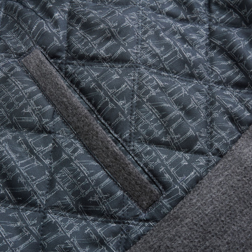 Smoke grey check quilted bomber