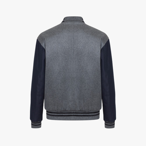 Smoke grey check quilted parka