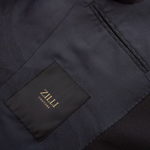 Black tuxedo jacket, herringbone pattern