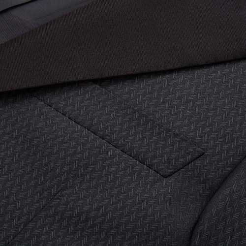 Black tuxedo jacket, herringbone pattern