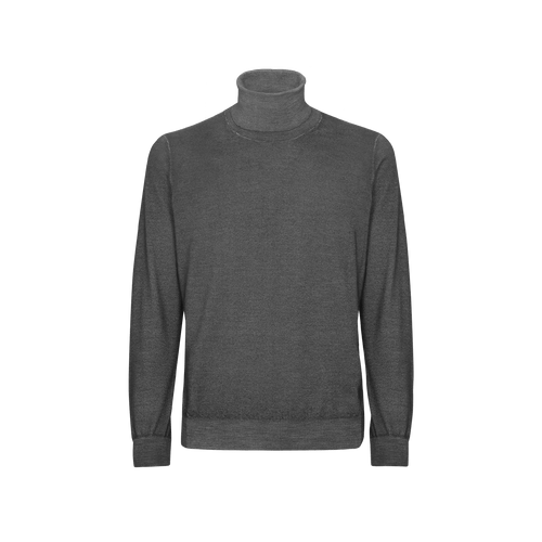 Pull à col roulé noir, ZILLI Lettres en jacquard Pull à col roulé noir, ZILLI Lettres en jacquard