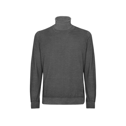 Black turtleneck sweater, ZILLI Jacquard lettering