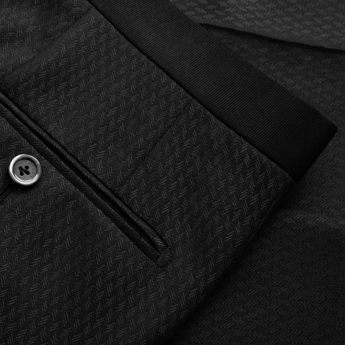 Black trousers for tuxedo, herringbone pattern