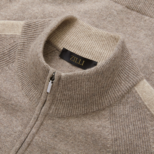 Taupe sweater, "Contrast Band"
