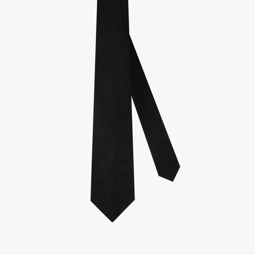 Black textured tie, width 8 cm
