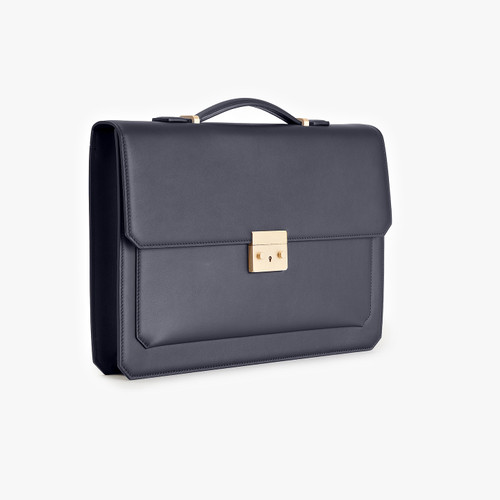 Navy blue classic briefcase