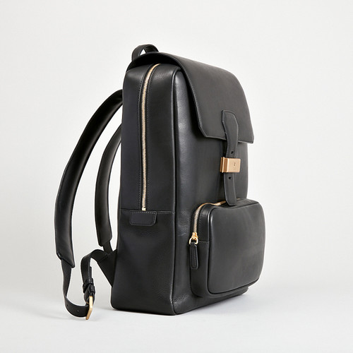 Contemporary business backpack, flap opening