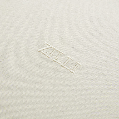 Jersey beige T-shirt, « ZILLI Lettering» embroidery