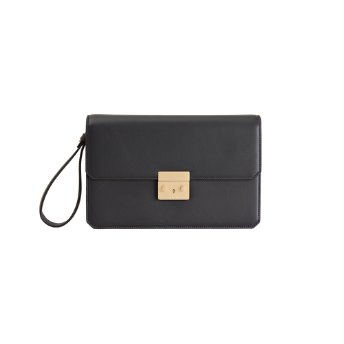 Black calfskin clutch bag, "Classic Business"